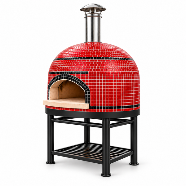 Forno Bravo Vesuvio 90 36-Inch Wood-Fired Freestanding Pizza Oven with Decorative Metal Stand