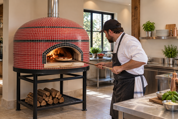 Forno Bravo Vesuvio 110 44-Inch Wood-Fired Freestanding Pizza Oven with Decorative Metal Stand