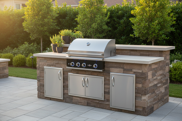Delta Heat DHBQ32R-K 32-Inch Built-In Gas Grill with Rotisserie, Black Panel