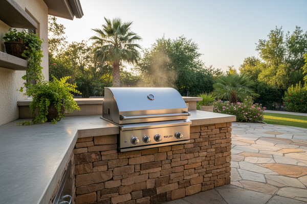 Delta Heat DHBQ32RS-W 32-Inch Built-In Gas Grill with Rotisserie & Sear Burner, White Panel