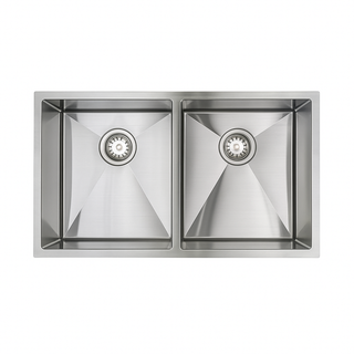 E-Stainless Double Even: 32 x 19 x 10 Inch Bowl Depth with Very Small Radius Corners