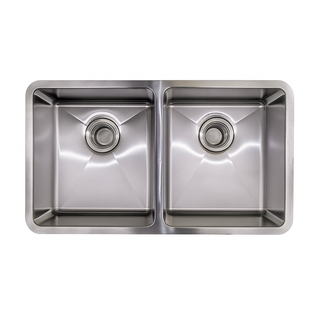 E-Stainless Double Even: 32 x 19 x 9  Inch Bowl Depth with Small Radius Corners