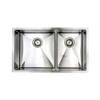 E-Stainless Double Uneven: 32 x 19 x 10 Inch Bowl Depth with Very Small Radius Corners