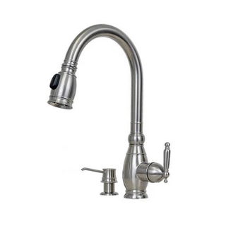 E-Stainless Kitchen: Poseidon Single Handle Gooseneck w/ Pull Down Spray