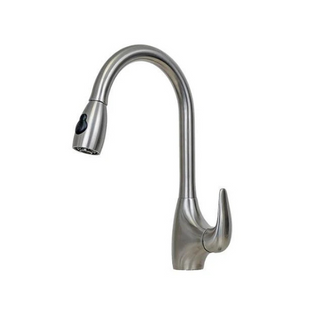 E-Stainless Kitchen:  Sacramento Single Handle Gooseneck w/ Pull Down Spray