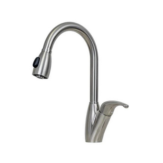 E-Stainless Kitchen:  Single Handle Gooseneck w/ Pull Down Spray