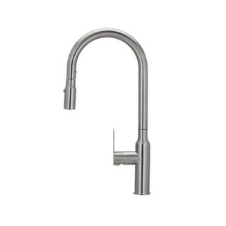 E-Stainless Kitchen: Tomales Single Handle Gooseneck w/Pull Down Spray