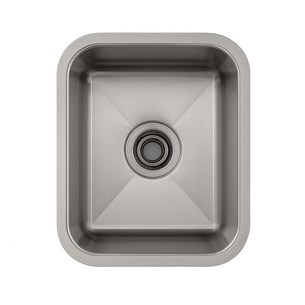 E-Stainless Single Bowl: 18 x 15 x 7 Inch Bowl Depth with Small Radius Corners