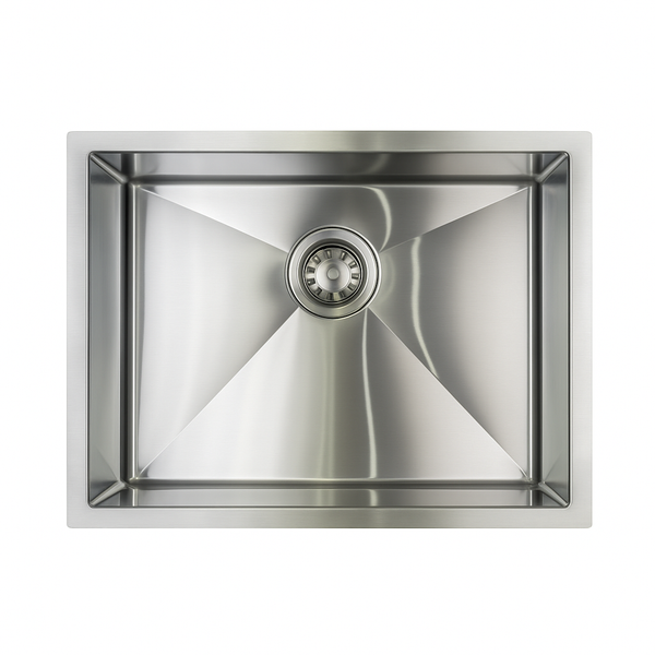 E-Stainless Single Bowl: 23 x 18 x 10 Inch Bowl Depth with Very Small Radius Corners