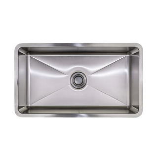 E-Stainless Single Bowl: 30 x 18 x 9 Inch Bowl Depth with Small Radius Corners