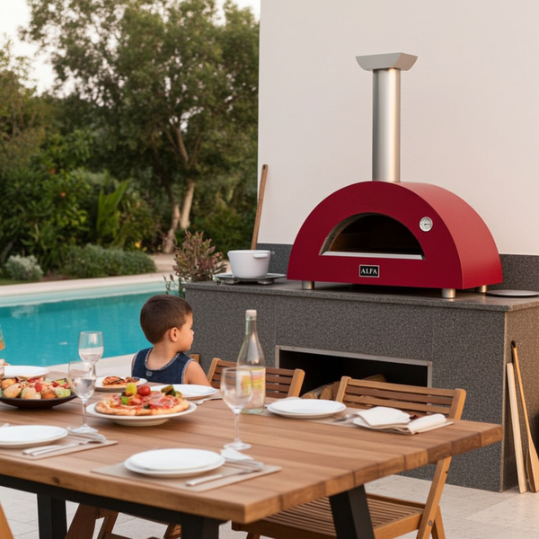 Alfa Moderno 3 Pizze Wood Fired Countertop Pizza Oven