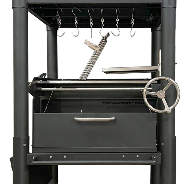 Tagwood The BEAST Argentine Santa Maria Style Wood Fire & Charcoal Gaucho Grill - All Black