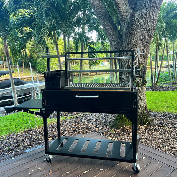 Tagwood Freestanding Argentine Santa Maria Wood Fire & Charcoal Gaucho Grill - Cold-Roll Steel