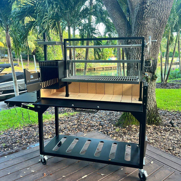 Tagwood Freestanding Argentine Santa Maria Wood Fire & Charcoal Gaucho Grill - Cold-Roll Steel
