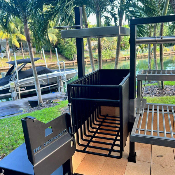 Tagwood Freestanding Argentine Santa Maria Wood Fire & Charcoal Gaucho Grill - Cold-Roll Steel