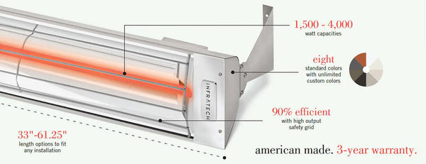 Infratech 3000 Watt Single Element 61-1/4 Inch Marine Grade W-Series Electric Heater