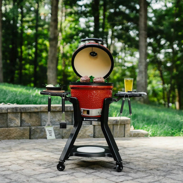 Kamado Joe Jr® plus Short Cover and Cart with Side Shelves Bundle