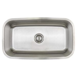 E-Stainless 18 Gauge, Large Single Rectangular Bowl: 31 x 18 x 10'' Bowl Depth