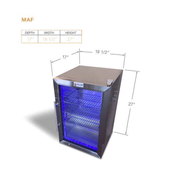 Mont Alpi 19 Inch Outdoor Refrigerator with Glass Door and Lock