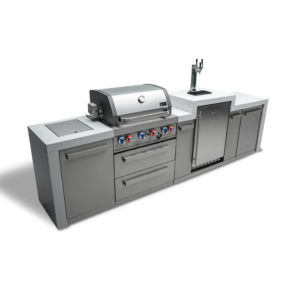 Mont Alpi 4 Burner Deluxe Series Island with a Kegerator
