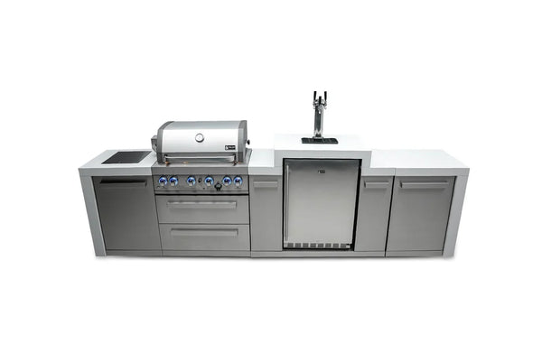 Mont Alpi 4 Burner Deluxe Series Island with a Kegerator