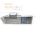 Mont Alpi 4 Burner Deluxe Island with Beverage Center -MA400-DBEV