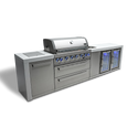Mont Alpi 6 Burner Deluxe Island with a Beverage Center and Fridge - MAi805-DBEVFC