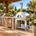 Fontana Forni Mangiafuoco Wood-Fired Pizza Oven with Mobile Cart