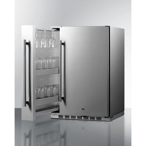 Summit 24 Inch Outdoor Refrigerator with Solid Door and Lock