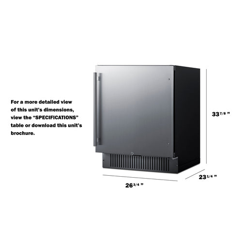 Summit 27 Inch Outdoor Refrigerator with Solid Door and Lock