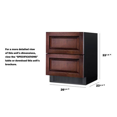 Summit 27 Inch Outdoor Refrigerator  with Panel Ready Drawers