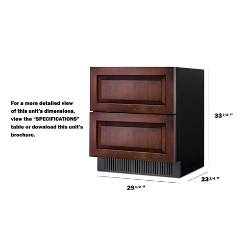 Summit 30 Inch Outdoor Refrigerator with Panel Ready Drawers