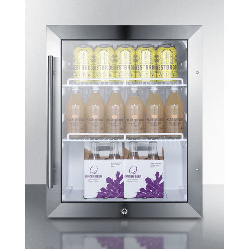 Summit 18 Inch Outdoor Beverage with Glass Door and Lock