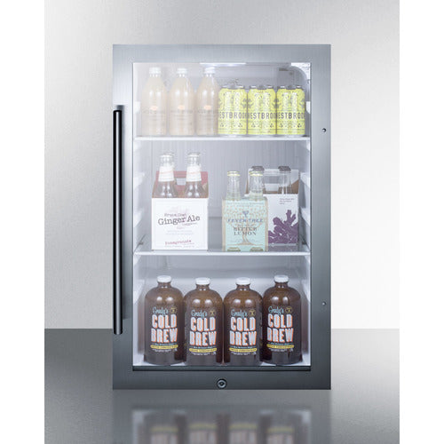 Summit 19 Inch Outdoor Beverage Center with Glass Door