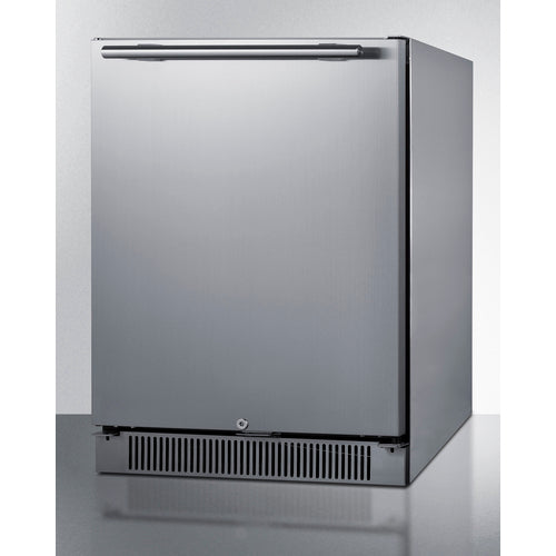 Summit 24 Inch Outdoor Refrigerator with Solid Door and Lock