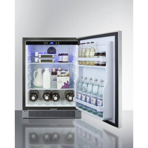 Summit 24 Inch Outdoor Refrigerator with Solid Door and Lock