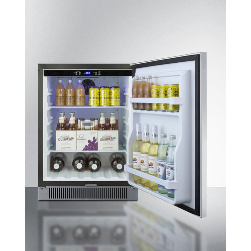 Summit 24 Inch Outdoor Refrigerator with Solid Door and Lock