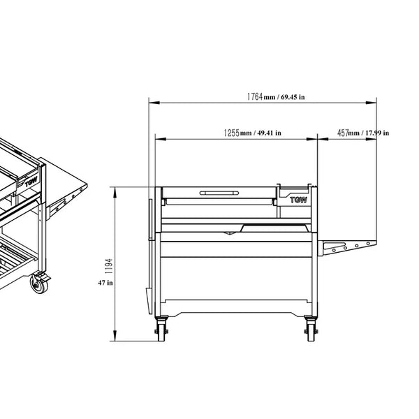Tagwood Freestanding Argentine Wood Fire & Charcoal Gaucho Grill