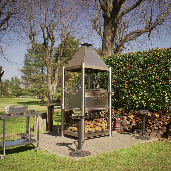 Tagwood The BEAST Argentine Santa Maria Style Wood Fire & Charcoal Gaucho Grill - All Stainless Steel