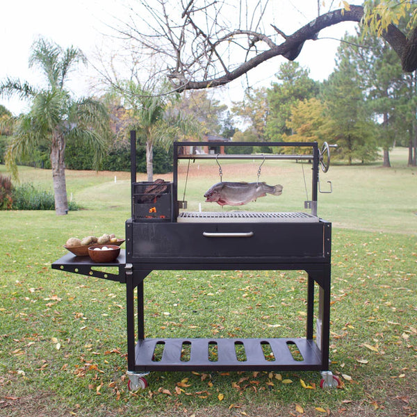 Tagwood Freestanding Argentine Santa Maria Wood Fire & Charcoal Gaucho Grill - Cold-Roll Steel
