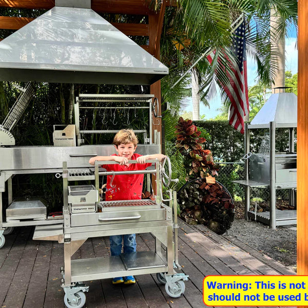 Tagwood Freestanding MINI Argentine Santa Maria Wood Fire & Charcoal Gaucho Grill