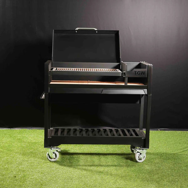 Tagwood Freestanding Argentine Wood Fire & Charcoal Gaucho Grill- Cold-Roll Steel
