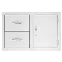 Summerset 33 Inch 2-Drawer & Access Door Combo Masonry Frame Return