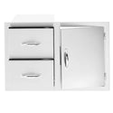 Summerset 33 Inch 2-Drawer & Access Door Combo Masonry Frame Return