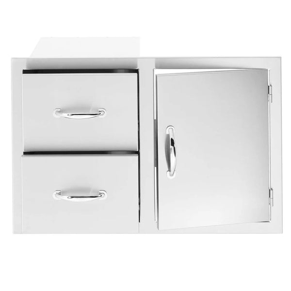 Summerset 33 Inch 2-Drawer & Access Door Combo Masonry Frame Return