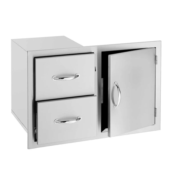 Summerset 33 Inch 2-Drawer & Access Door Combo Masonry Frame Return