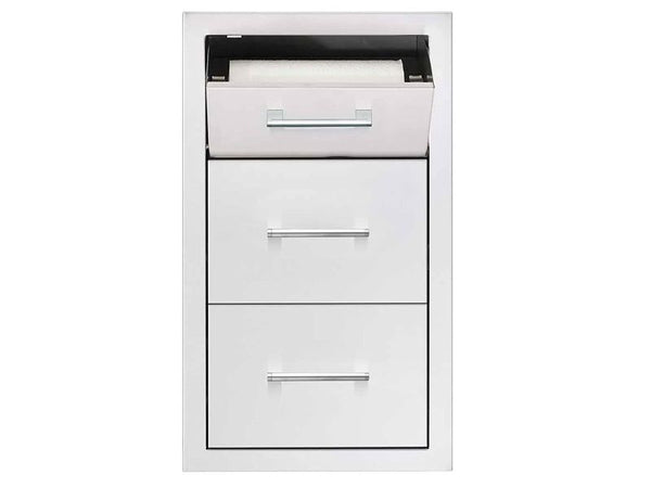 TrueFlame 17 Inch Vertical 2-Drawer & Paper Towel Holder Combo Masonry