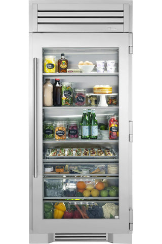 True 36 inch column - all refrigerator - stainless glass door - Hinged Right (R) or Left (L