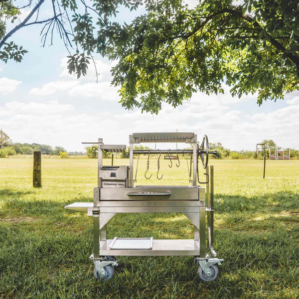 Tagwood Freestanding MINI Argentine Santa Maria Wood Fire & Charcoal Gaucho Grill