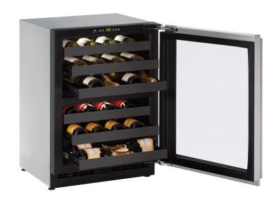 U-Line Wine Captain 24" Dual Zone Reversible Hinge Stainless Frame 115v
